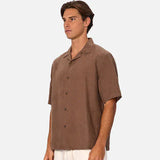 Industrie The St Martins Short Sleeve Linen Shirt Macchiato