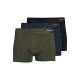 Jack & Jones 3-Pack Bamboo Trunks In Green/Forest Night