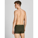 Jack & Jones 3-Pack Bamboo Trunks In Green/Forest Night