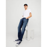Jack & Jones 424 JJMIKE JJFOX Tapered Fit Denim Jeans In Blue