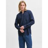 Jack & Jones Classic Comfort Fit Shirt In Navy Blazer