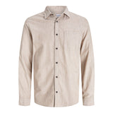Jack & Jones Classic Comfort Fit Shirt In Oatmeal