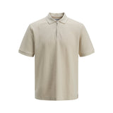 Jack & Jones Eaustin Zip Polo In Moonbeam