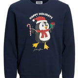 Jack & Jones Jortoon Sweat Crew Neck Xmas in Navy