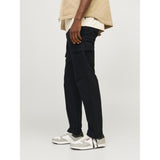 Jack & Jones Kane Barkley Loose Cargo Trousers In Black