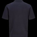 Jack & Jones Knitted Polo In Blue/Night Sky