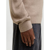 Jack & Jones Knitted Roll Neck Pullover In Beige