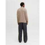 Jack & Jones Knitted Roll Neck Pullover In Beige