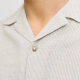 Jack & Jones Loose Fit Resort Shirt In Grey/Crockery