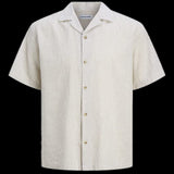 Jack & Jones Loose Fit Resort Shirt In Grey/Crockery