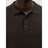 Jack & Jones Plain Knitted Polo In Delicioso