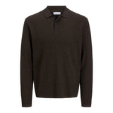 Jack & Jones Plain Knitted Polo In Delicioso