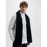 Jack & Jones Structure Knit Pullover In Medium Grey Melange