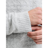 Jack & Jones Structure Knit Pullover In Medium Grey Melange