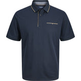 Jack & Jones Tipped Polo Shirt In Navy Blazer
