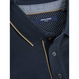 Jack & Jones Tipped Polo Shirt In Navy Blazer