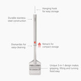 Joseph Jopseph GrillOut™ Stainless-Steel BBQ Turner Tongs with Extending Handle