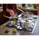 Joseph Joseph Space Steel Folding Handle 3-Piece Saucepan Set In Stainless Steel