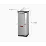 Joseph Joseph Totem Compact 40L Stainless-steel Waste & Recycling Bin