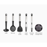 Joseph Jospeh Elevate™ Fusion 5-piece Stainless-steel Utensil Set with Compact Stand
