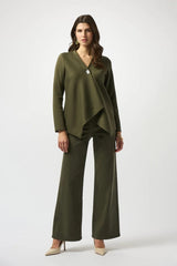 Joseph Ribkoff Asymmetric Wrap In Khaki