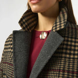 Joseph Ribkoff Checked Coat In Camel Multi