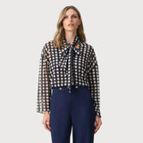 Joseph Ribkoff Chic Polka Dot Pullover Style In Blue Multi