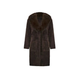 Joseph Ribkoff Detachable Faux-Fur Shawl Collar Coat In Mocha
