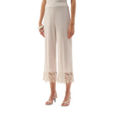 Joseph Ribkoff Embroidered Cropped Trousers Style In Moonstone