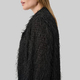 Joseph Ribkoff Fringed Cropped Blazer In Black