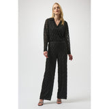 Joseph Ribkoff Lurex Cascade Wide-Leg Pants In Black