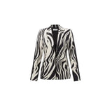 Joseph Ribkoff Rhinestone Trim Zebra Print Blazer In Black