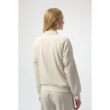 Joseph Ribkoff Scuba Jersey Funnel Neck Jacket In Birch