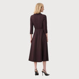 Joseph Ribkoff V-neck Belted Midi Dress In Berry