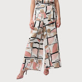 Joseph Ribkoff Wide-leg Abstract Trousers Style In Vanilla Multi