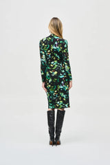 Joseph Ribkoff Wrap Dress In Black Multi