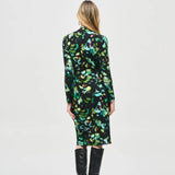 Joseph Ribkoff Wrap Dress In Black Multi
