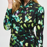 Joseph Ribkoff Wrap Dress In Black Multi