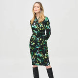 Joseph Ribkoff Wrap Dress In Black Multi