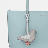 Kate Spade Critters Perry Pigeon Bag Charm In Platinum Grey