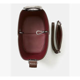 Kate Spade Halo Glazed Leather Mini Bucket Bag in Hot Fudge
