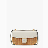 Kate Spade Katy Wicker Medium Convertible Shoulder Bag Halo White