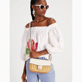Kate Spade Katy Wicker Medium Convertible Shoulder Bag Halo White