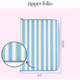 Kate Spade New York Daisy Stripe Zip Around Notepad Folio