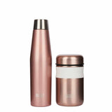 BUILT Apex Insulated Water Bottle and Insulated Food Flask Set In Rose Gold
