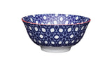 KitchenCraft Blue Floral Geometric Print Ceramic Bowls