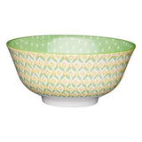 KitchenCraft Glazed Stoneware Bowl Green Geometric