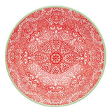 KitchenCraft Glazed Stoneware Bowl Red Damask