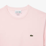 Lacoste Crew Neck Pima Cotton Jersey T-Shirt in Light Pink