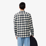 Lacose Regular Fit Plaid Check Flannel Shirt In White/Navy